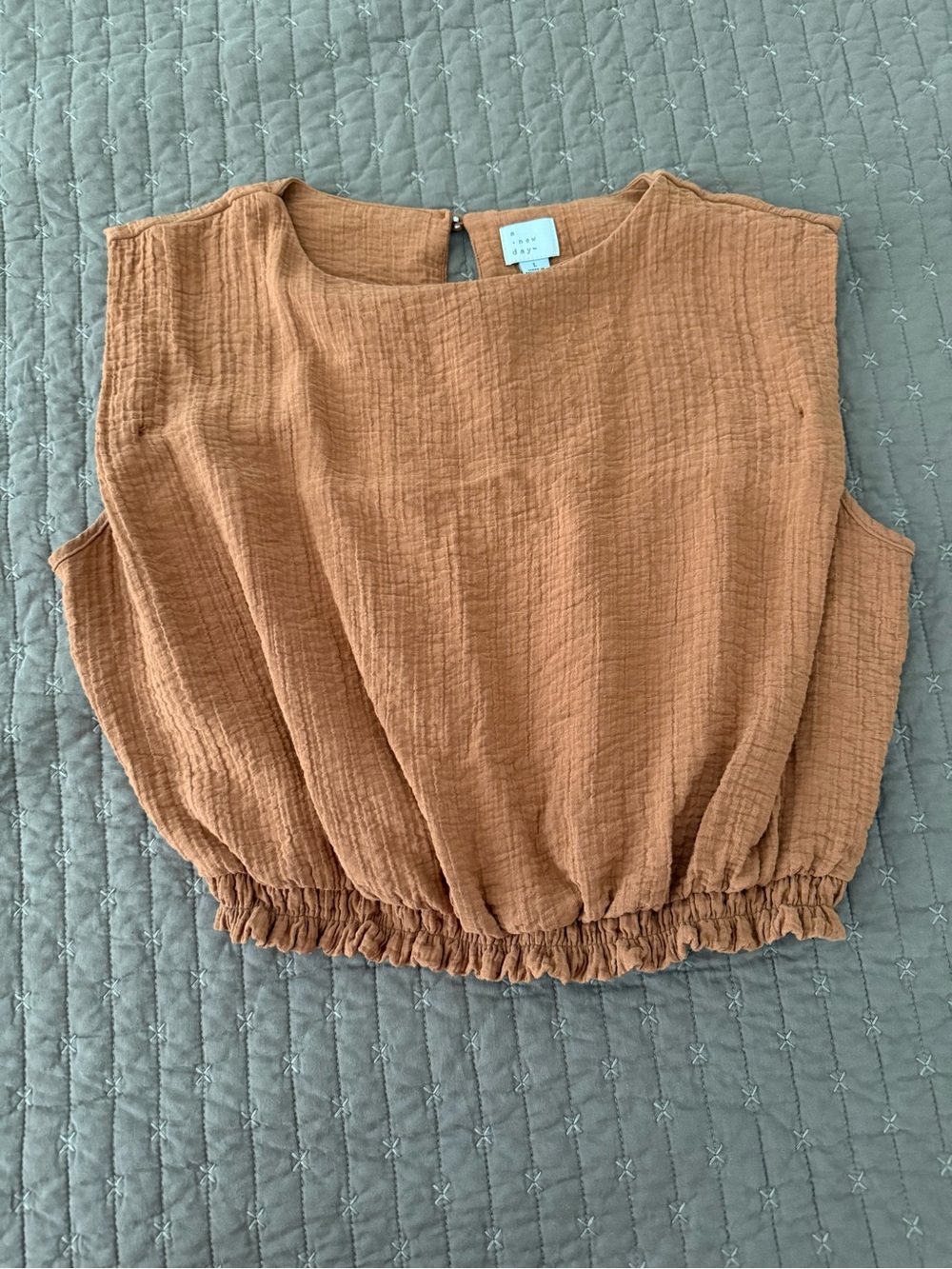 Woven Sleeveless Crop Top
